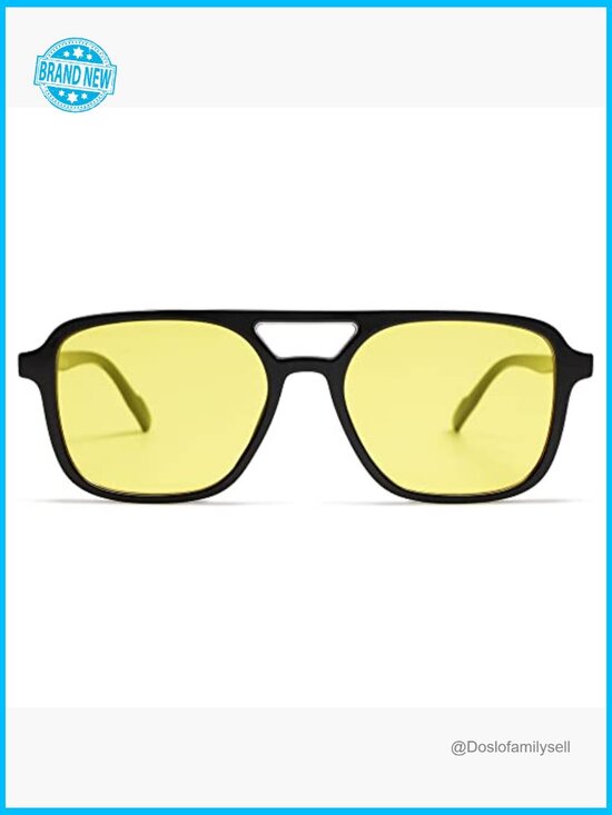 Retro Aviator Sunglasses Trendy Rectangle Shades UV400 Protection main image 4